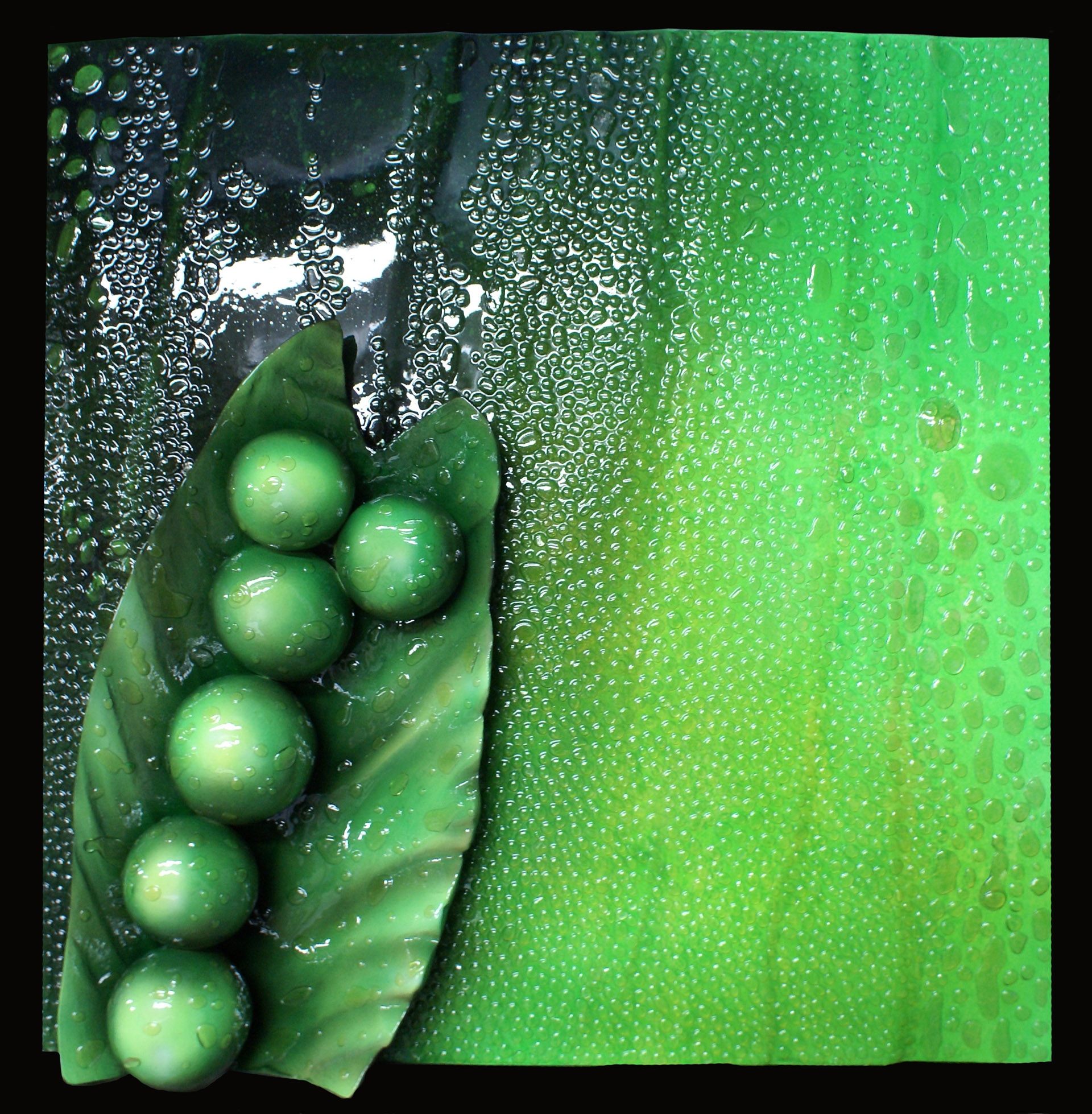 Green Peas with Water Drops - mongetes verdes amb gotes d'aigua